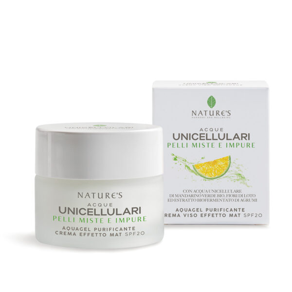 ACQUE UNICELLULARI • AQUAGEL PURIFICANTE EFFETTO MAT SPF 20 | NATURE'S