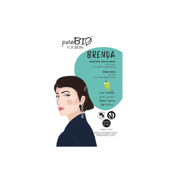 FOR SKIN • MASCHERA VISO IN CREMA BIO BRENDA PELLE SECCA (UVA VERDE) | PUROBIO COSMETICS