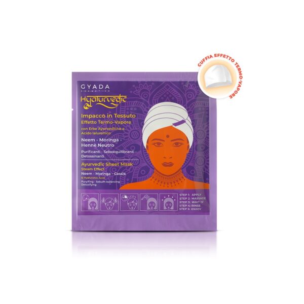 HYALURVEDIC IMPACCO AYURVEDICO IN TESSUTO PURIFICANTE NEEM, MORINGA, HENNÈ NEUTRO | GYADA COSMETICS