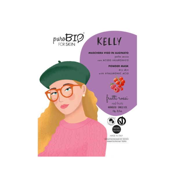 FOR SKIN • MASCHERA VISO IN ALGINATO BIO KELLY PER PELLE SECCA (FRUTTI ROSSI) | PUROBIO COSMETICS