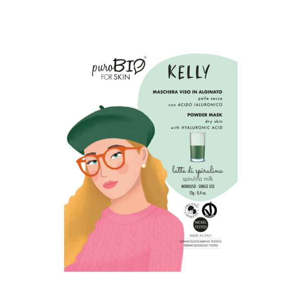 FOR SKIN • MASCHERA VISO IN ALGINATO BIO KELLY PER PELLE SECCA (LATTE DI SPIRULINA) | PUROBIO COSMETICS
