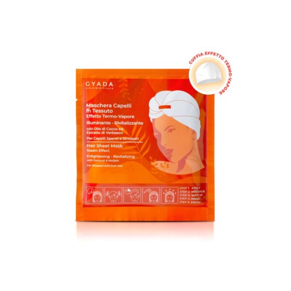 MASCHERA CAPELLI IN TESSUTO EFFETTO TERMO-VAPORE N.6 ILLUMINANTE E RIVITALIZZANTE | GYADA COSMETICS