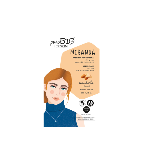 FOR SKIN • MASCHERA VISO IN CREMA BIO MIRANDA PELLE GRASSA (MANDORLA) | PUROBIO COSMETICS