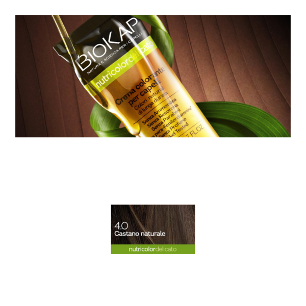BIOKAP NUTRICOLOR DELICATO TINTA 4.0 CASTANO NATURALE | BIOS LINE
