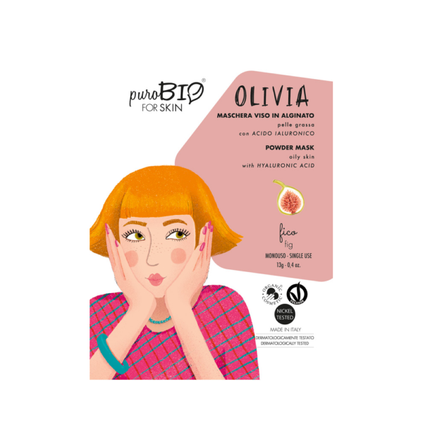 FOR SKIN • MASCHERA VISO IN ALGINATO BIO OLIVIA PER PELLE GRASSA (FICO) | PUROBIO COSMETICS
