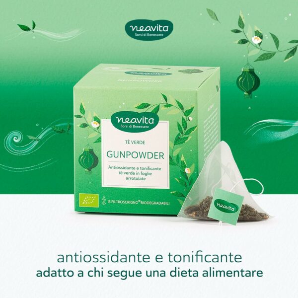 TÈ VERDE BIO GUNPOWDER BIO FILTROSCRIGNO | NEAVITA - immagine 2
