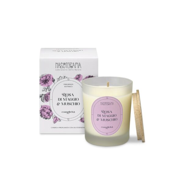 CANDELA PROFUMATA ROSA DI MAGGIO E MUSCHIO | NASOTERAPIA