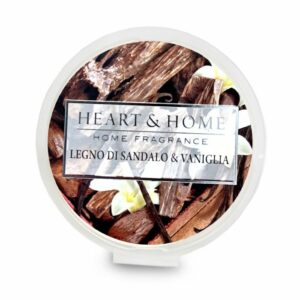 LEGNO DI SANDALO E VANIGLIA • CIALDA IN CERA DI SOIA 26g | HEART & HOME