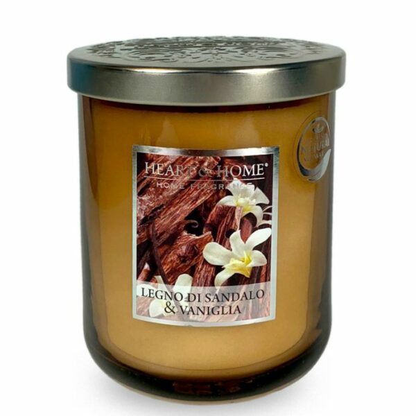 LEGNO DI SANDALO E VANIGLIA • CANDELA IN GIARA 115g | HEART & HOME