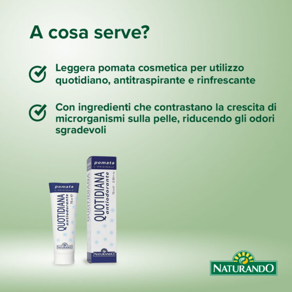 DEODORANTE NATURALE QUOTIDIANA ANTIODORANTE POMATA 75 ml | NATURANDO - immagine 3