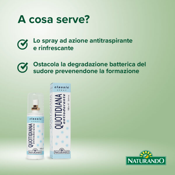 DEODORANTE NATURALE SPRAY QUOTIDIANA ANTIODORANTE CLASSIC | NATURANDO - immagine 3