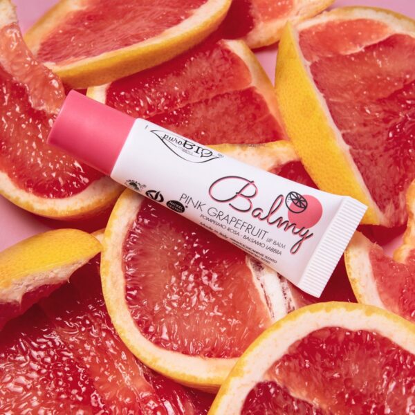 BALMY • BALSAMO LABBRA IDRATANTE POMPELMO ROSA | PUROBIO COSMETICS - immagine 2
