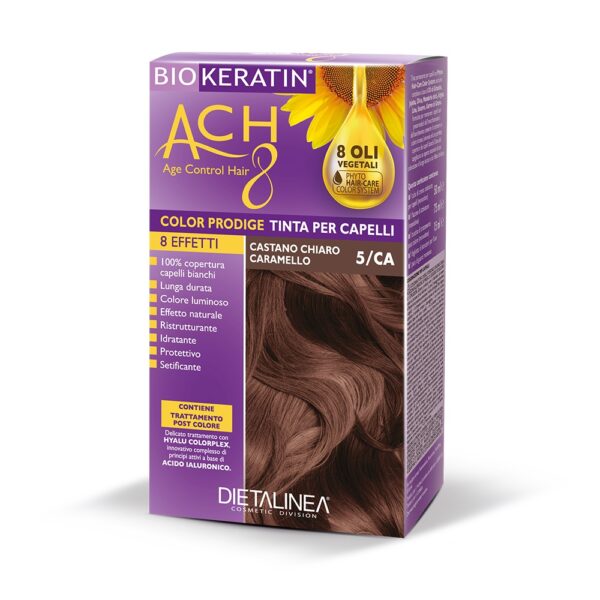 TINTA PER CAPELLI CASTANO CHIARO CARAMELLO 5/CA | BIOKERATIN ACH8