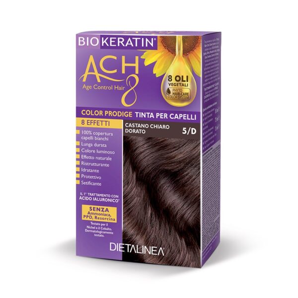 TINTA PER CAPELLI CASTANO CHIARO DORATO 5/D | BIOKERATIN ACH8