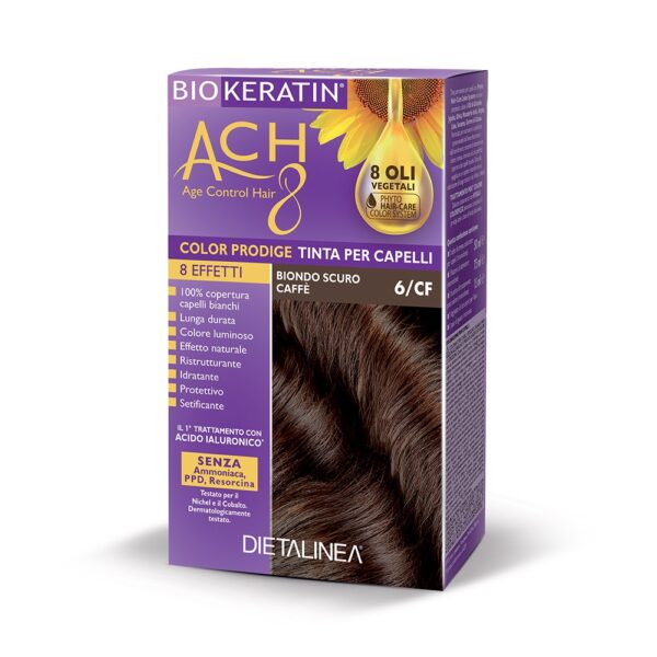 TINTA PER CAPELLI BIONDO SCURO CAFFÈ 6/CF | BIOKERATIN ACH8