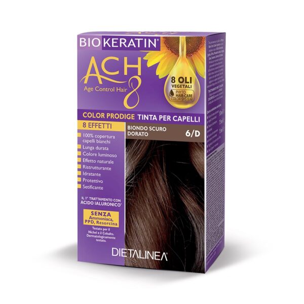 TINTA PER CAPELLI BIONDO SCURO DORATO 6/D | BIOKERATIN ACH8