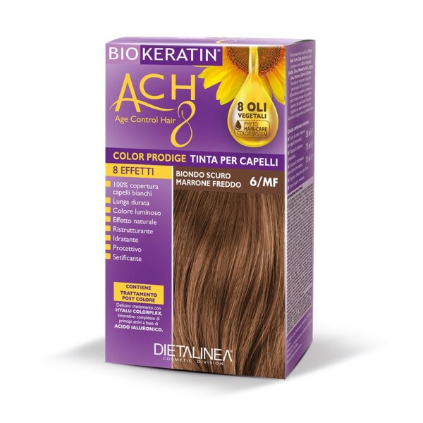 TINTA PER CAPELLI BIONDO SCURO MARRONE FREDDO 6/MF | BIOKERATIN ACH8