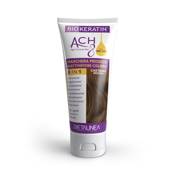MASCHERA CAPELLI RIATTIVATORE COLORE CASTANO | BIOKERATIN ACH8 - immagine 2