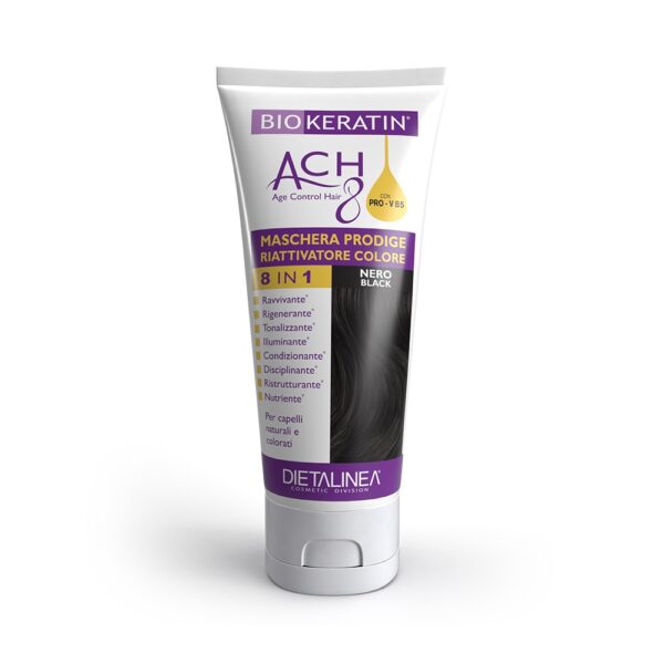 MASCHERA CAPELLI RIATTIVATORE COLORE NERO | BIOKERATIN ACH8 - immagine 2