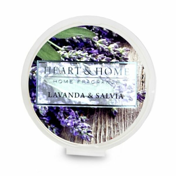 LAVANDA E SALVIA • CIALDA IN CERA DI SOIA 26g | HEART & HOME