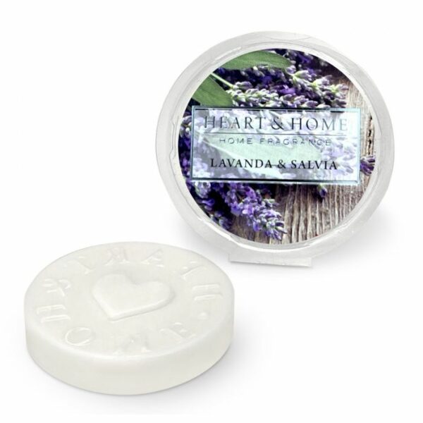 LAVANDA E SALVIA • CIALDA IN CERA DI SOIA 26g | HEART & HOME - immagine 2