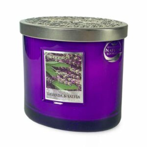 LAVANDA E SALVIA • CANDELA TWIN ELLIPSE 230g | HEART & HOME