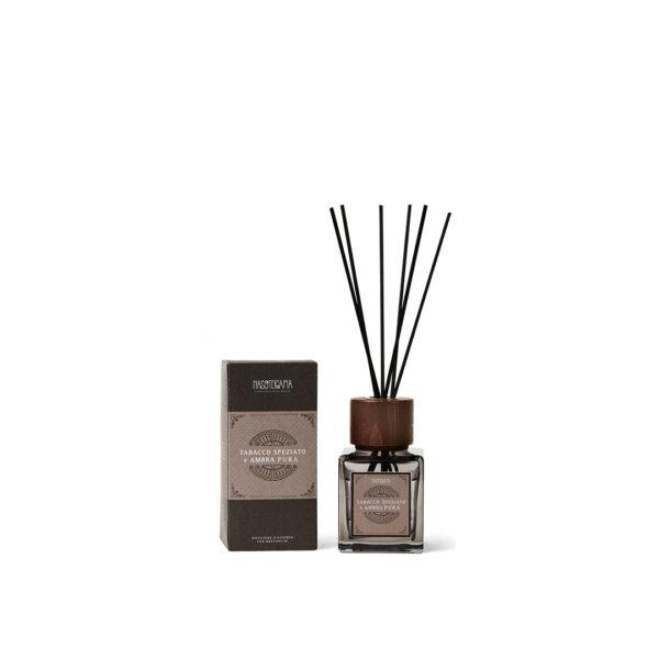 TABACCO SPEZIATO E AMBRA PURA DIFFUSORE CON BASTONCINI 200 ml | NASOTERAPIA