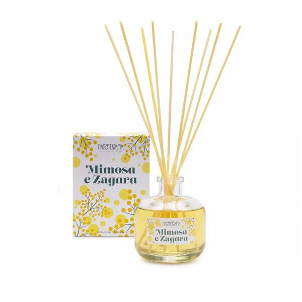 DIFFUSORE CON BASTONCINI MIMOSA E ZAGARA 500 ml | NASOTERAPIA