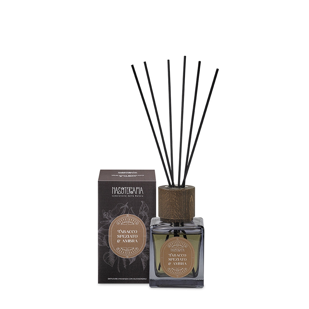 ACCORDI DI FONDO • TABACCO SPEZIATO E AMBRA PURA / DIFFUSORE CON BASTONCINI 500 ml | NASOTERAPIA