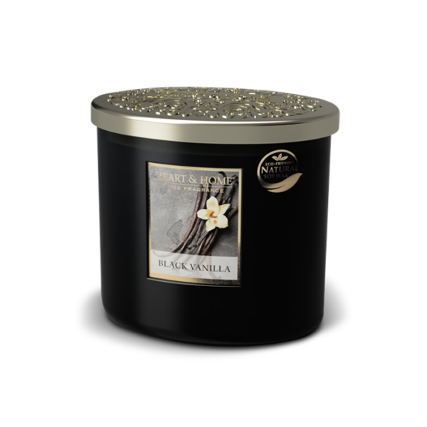 BLACK VANILLA • CANDELA TWIN ELLIPSE 230g | HEART & HOME