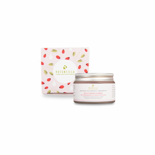 MASCHERA VISO IDRATANTE RIGENERANTE ROSA CANINA E AVENA CON IPERFERMENTATO DI MANNA DI FRASSINO | POTENTILLA