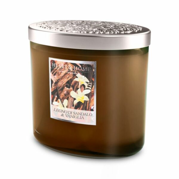 LEGNO DI SANDALO E VANIGLIA • CANDELA TWIN ELLIPSE 230g | HEART & HOME