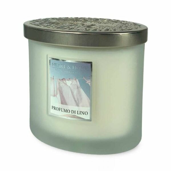 PROFUMO DI LINO • CANDELA TWIN ELLIPSE 230g | HEART & HOME