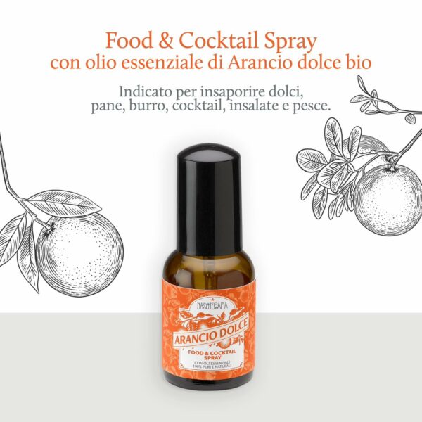 FOOD & COCKTAIL SPRAY CON OLIO ESSENZIALE DI ARANCIO DOLCE BIO | NASOTERAPIA - immagine 3