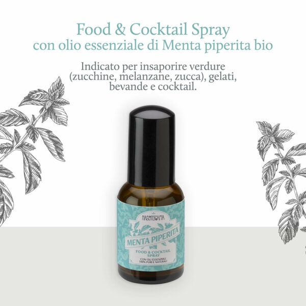 FOOD & COCKTAIL SPRAY CON OLIO ESSENZIALE DI MENTA PIPERITA BIO | NASOTERAPIA - immagine 3
