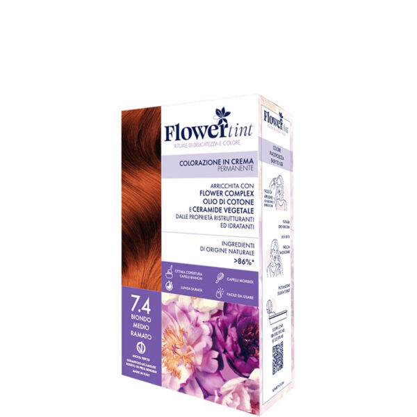 TINTA PER CAPELLI 7.4 BIONDO MEDIO RAMATO | FLOWERTINT