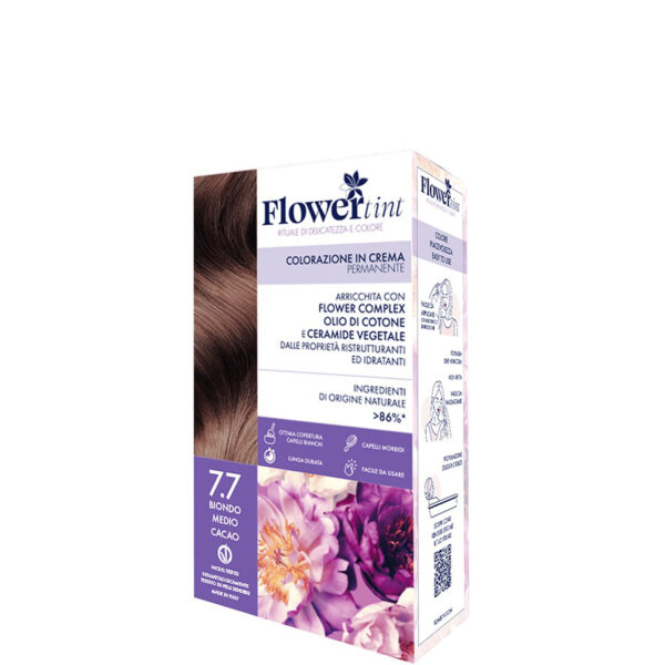 TINTA PER CAPELLI 7.7 BIONDO MEDIO CACAO | FLOWERTINT