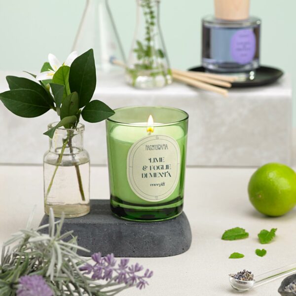 LIME E FOGLIE DI MENTA CANDELA PROFUMATA | NASOTERAPIA - immagine 2