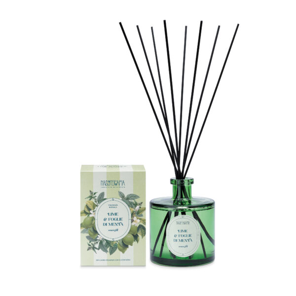 LIME E FOGLIE DI MENTA DIFFUSORE CON BASTONCINI 500 ml | NASOTERAPIA