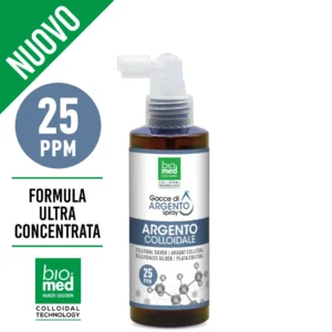 GOCCE di ARGENTO COLLOIDALE ATTIVO SPRAY SUBLINGUALE 25ppm | BIOMED