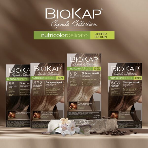 BIOKAP NUTRICOLOR TINTA DELICATO 6.08 BIONDO SCURO CAPPUCCINO LIMITED EDITION | BIOS LINE