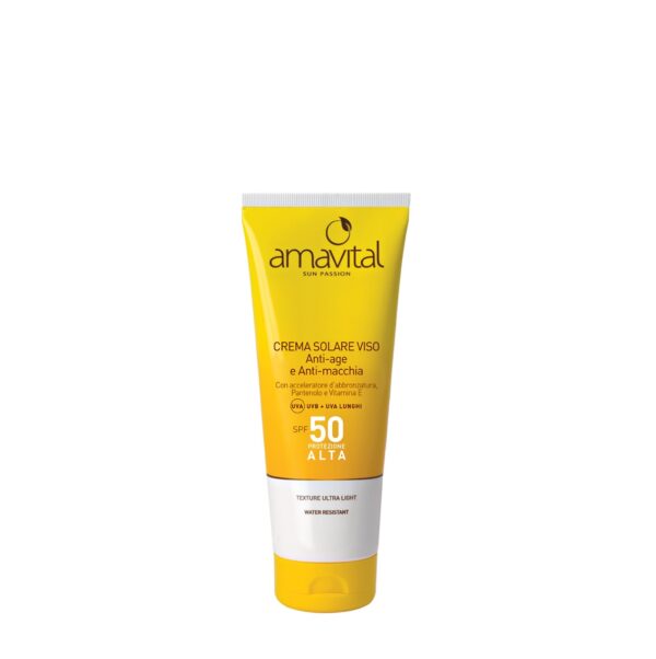 CREMA SOLARE VISO SPF 50 ANTI-AGE E ANTI-MACCHIA | AMAVITAL