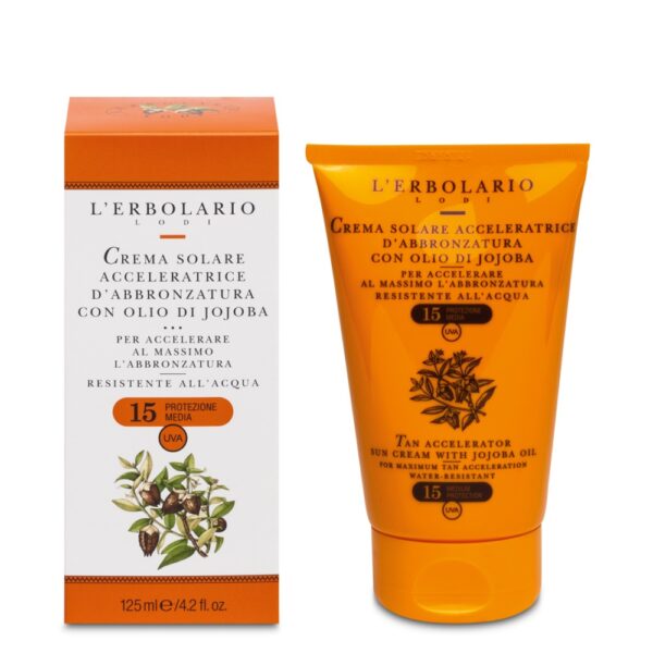 LINEA SOLARI • CREMA SOLARE CORPO ACCELERATRICE D'ABBRONZATURA SPF 15 | L'ERBOLARIO