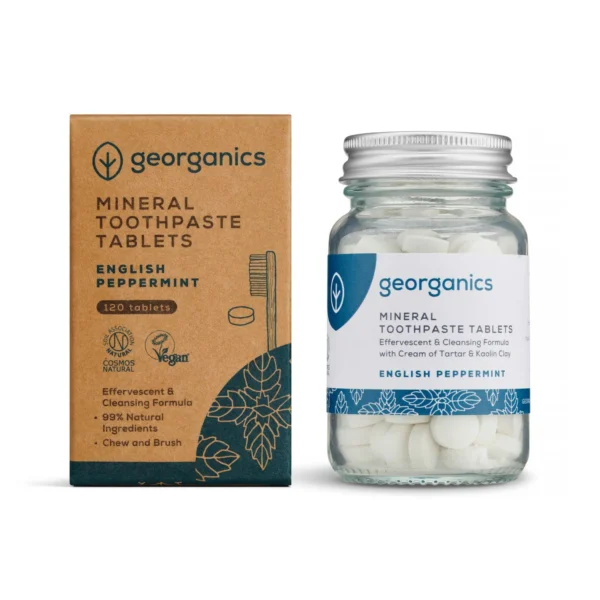 DENTIFRICIO IN COMPRESSE MINERALI MENTA PIPERITA INGLESE | GEORGANICS - immagine 2