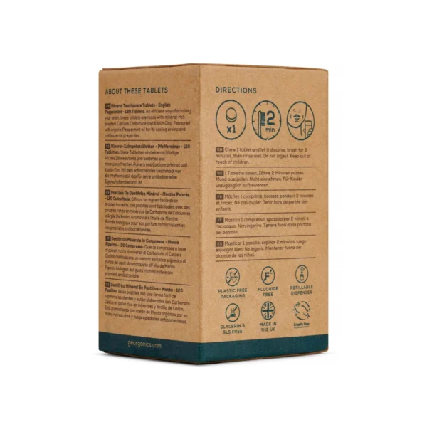 DENTIFRICIO IN COMPRESSE MINERALI MENTA PIPERITA INGLESE | GEORGANICS - immagine 4