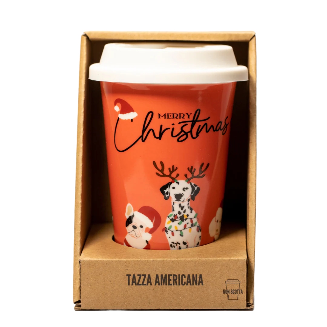 TAZZA AMERICANA IN CERAMICA CANI NATALE | SOORPRENDIMI - immagine 2