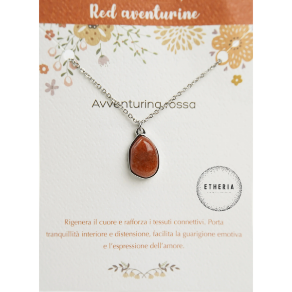 PIETRE DELL'ANIMA • COLLANA AVVENTURINA ROSSA | ETHERIA GIOIELLI