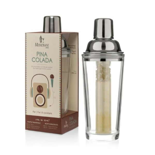 SHAKER VETRO CON PREPARATO PER COCKTAIL PINA COLADA | MERIDIANI