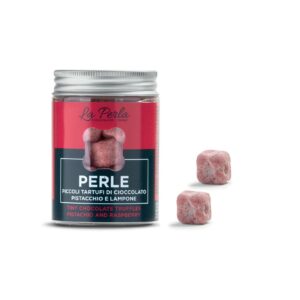PERLE PISTACCHIO E LAMPONE. TARTUFO DI CIOCCOLATO BIANCO | LA PERLA DI TORINO