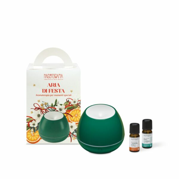 CHRISTMAS VIBES • KIT ARIA DI FESTA CON DIFFUSORE A ULTRASUONI GHIANDA VERDE E OE DI ARANCIO DOLCE BIO 5 ml | NASOTERAPIA - immagine 2